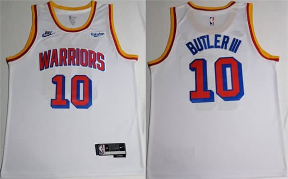 Men's Golden State Warriors #10 Jimmy Bulter III White 2025 Classic Edition Swingman Stitched Basketball Jersey