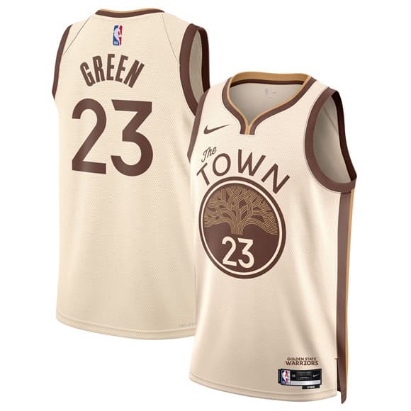 Men's Golden State Warriors #23 Draymond Green Tan 2025-26 City Edition Stitched Basketball Jersey