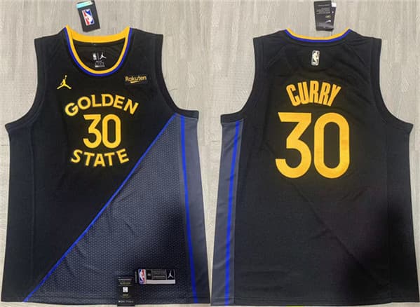 Men's Golden State Warriors #30 Stephen Curry Black 2024-25 Stitched Basketball Jersey