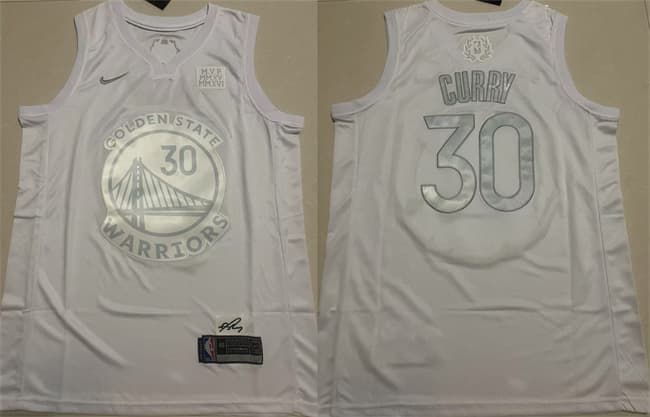 Men's Golden State Warriors #30 Stephen Curry White Stitched Basketball Jersey