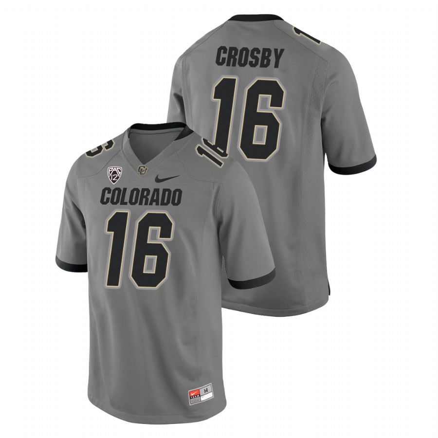 Men's Gray Colorado Buffaloes Mason Crosby College Football Alternate Game Jersey