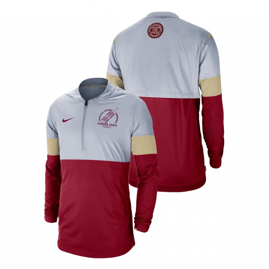 Men's Gray Garnet Florida State Seminoles Rivalry Half-Zip Football Jacket