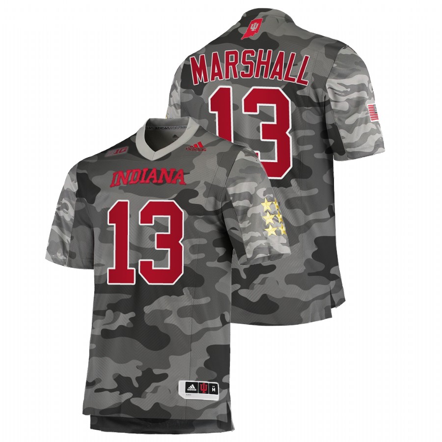 Men's Gray Indiana Hoosiers Miles Marshall College Football Salute To Service Jersey
