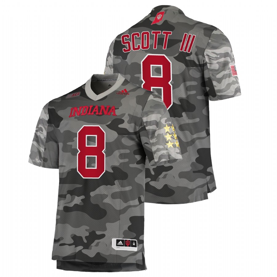 Men's Gray Indiana Hoosiers Stevie Scott III College Football Salute To Service Jersey