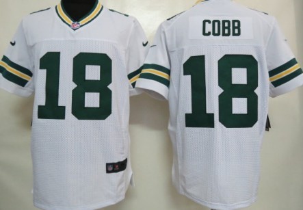 Men's Green Bay Packers #18 Randall Cobb White Elite Stitched Jersey