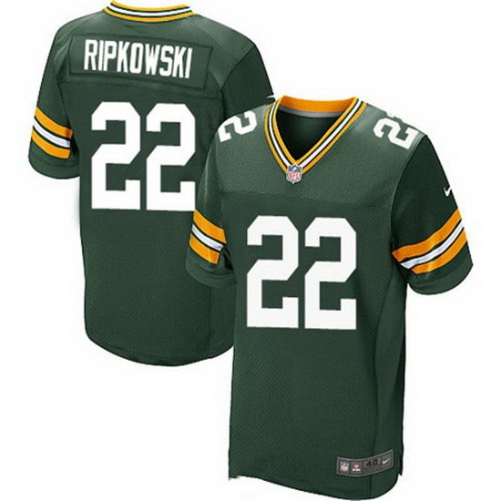 Men's Green Bay Packers #22 Aaron Ripkowski Green Elite Jersey