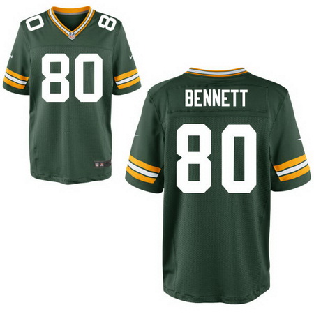 Men's Green Bay Packers #80 Martellus Bennett Green Team Color Nike Elite Jerse