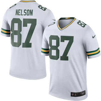 Men's Green Bay Packers #87 Jordy Nelson Nike White Color Rush Legend Jersey