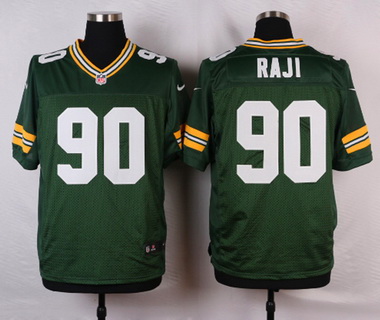 Men's Green Bay Packers #90 B.J. Raji Authentic Elite Stitched Jersey