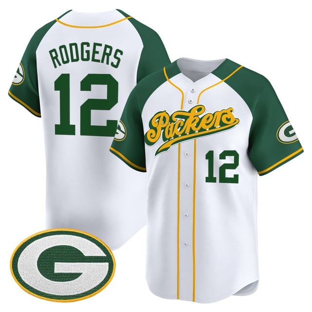 Men's Green Bay Packers 2025 Vapor Baseball Jersey V2 - All Stitched 12 Aaron Rodgers