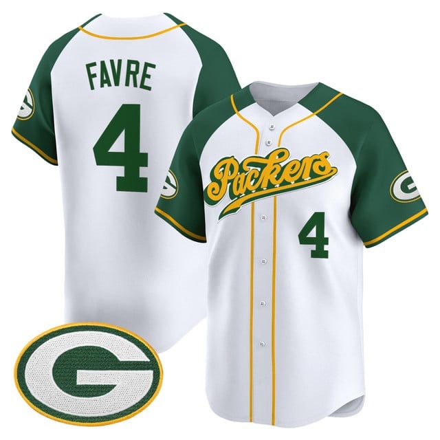 Men's Green Bay Packers 2025 Vapor Baseball Jersey V2 - All Stitched 4 Brett Favre