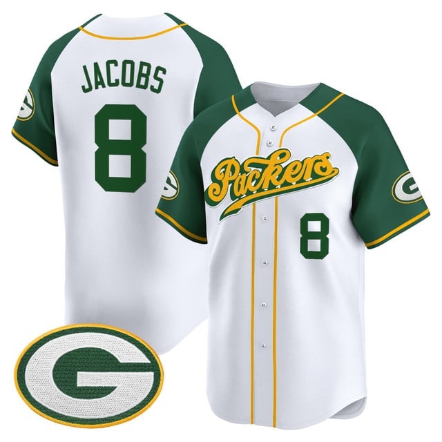 Men's Green Bay Packers 2025 Vapor Baseball Jersey V2 - All Stitched 8 Josh Jacobs