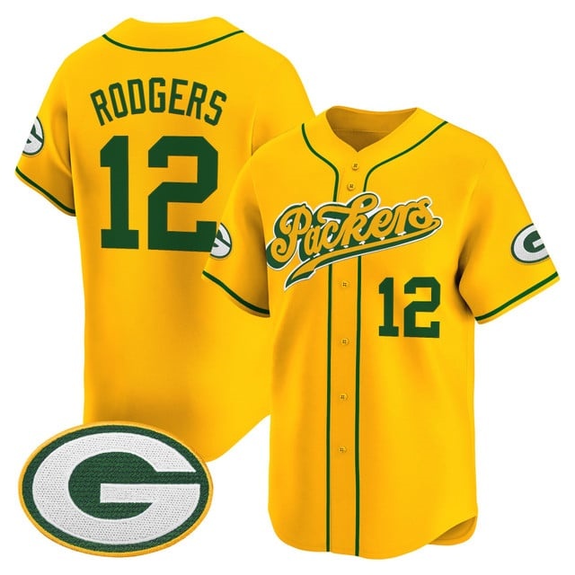 Men's Green Bay Packers 2025 Vapor Baseball Jersey V2 - All Stitched Aaron Rodgers  12