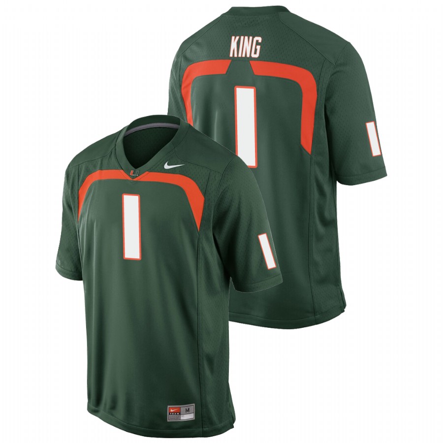 Men's Green Miami Hurricanes D'Eriq King Game College Football Jersey Men's Jersey Miami Hurricanes Green D'Eriq King Game College Football Jersey