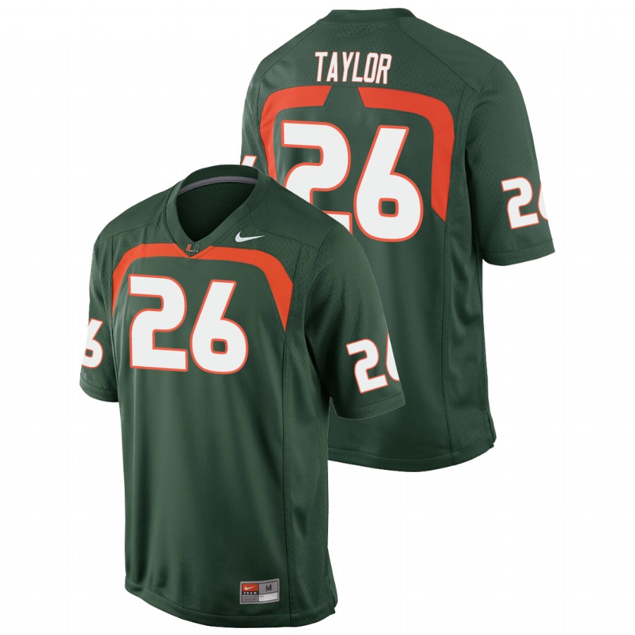 Men's Green Miami Hurricanes Sean Taylor Game College Football Jersey Men's Jersey Miami Hurricanes Green Sean Taylor Game College Football Jersey
