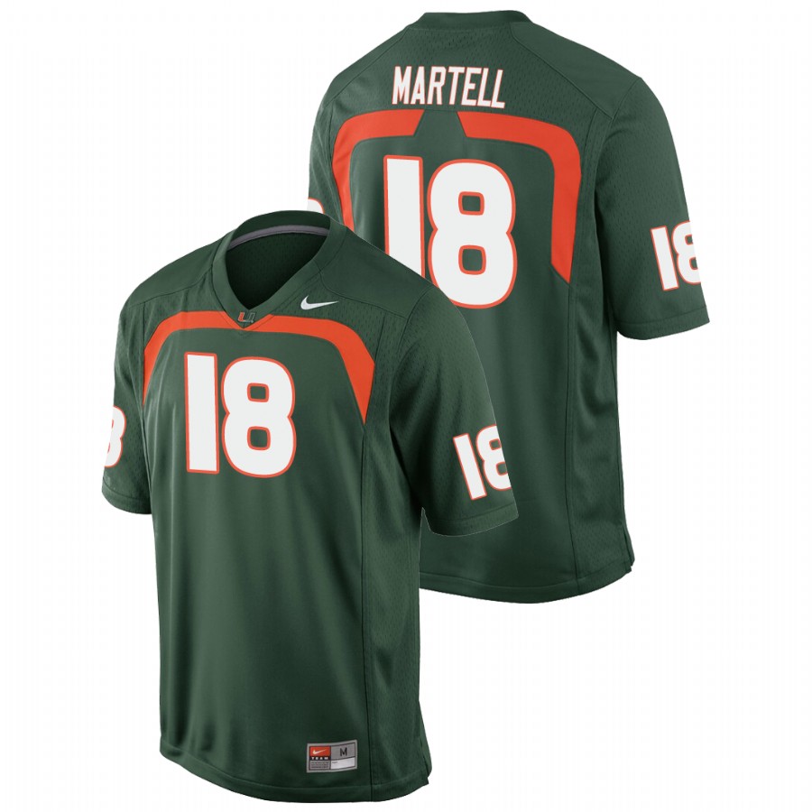 Men's Green Miami Hurricanes Tate Martell Game College Football Jersey Men's Jersey Miami Hurricanes Green Tate Martell Game College Football Jersey
