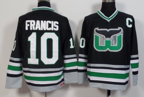 Men's Hartford Whalers #10 Ron Francis 1995 CCM Vintage Throwback NHL Jersey Stitched