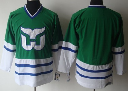 Men's Hartford Whalers Blank 1989-90 Green CCM Vintage Throwback Jersey Stitched