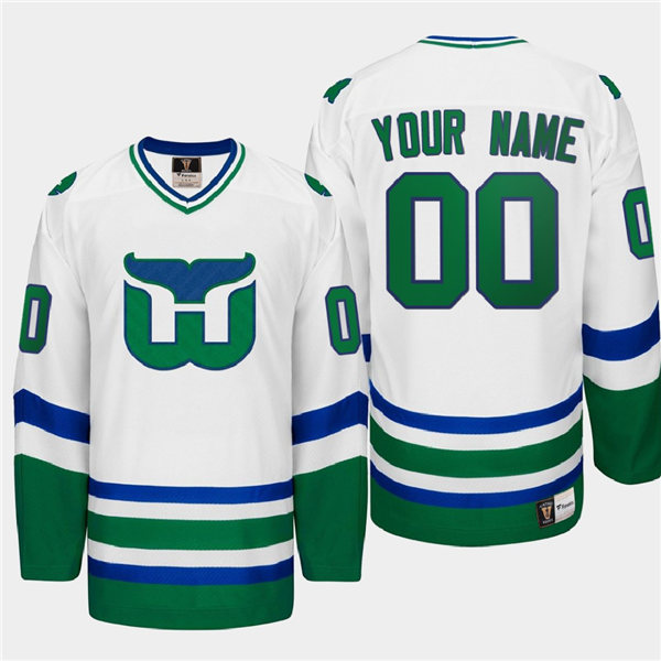 Men's Hartford Whalers Custom Heritage Throwback White Fanatics Jersey Stitched