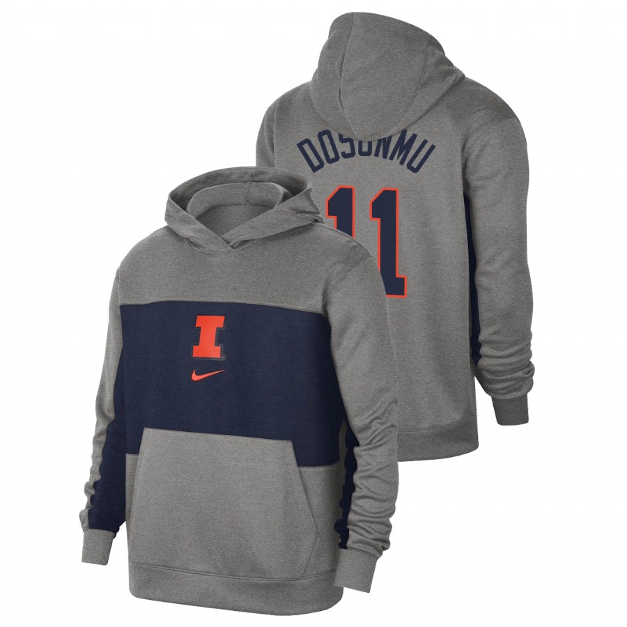 Men's Heathered Gray Illinois Fighting Illini Ayo Dosunmu Basketball Spotlight Pullover Hoodie