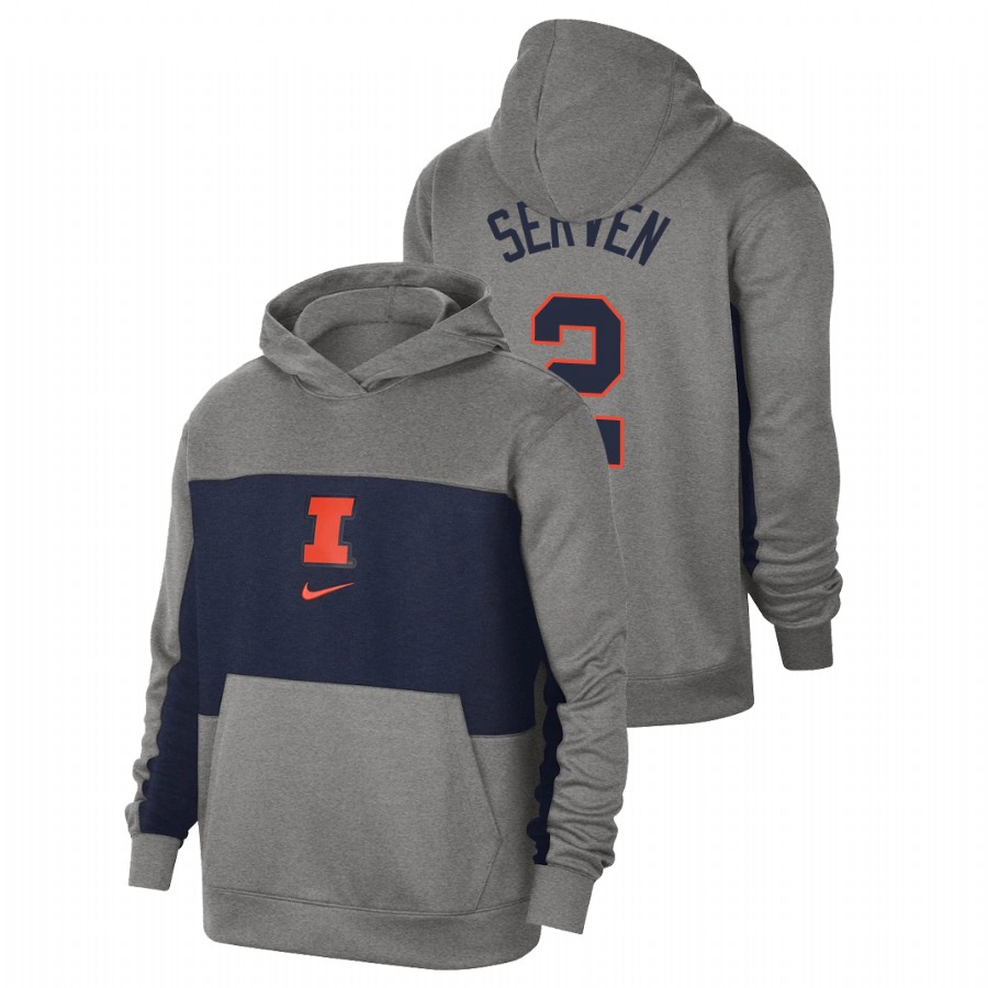 Men's Heathered Gray Illinois Fighting Illini Connor Serven Basketball Spotlight Pullover Hoodie