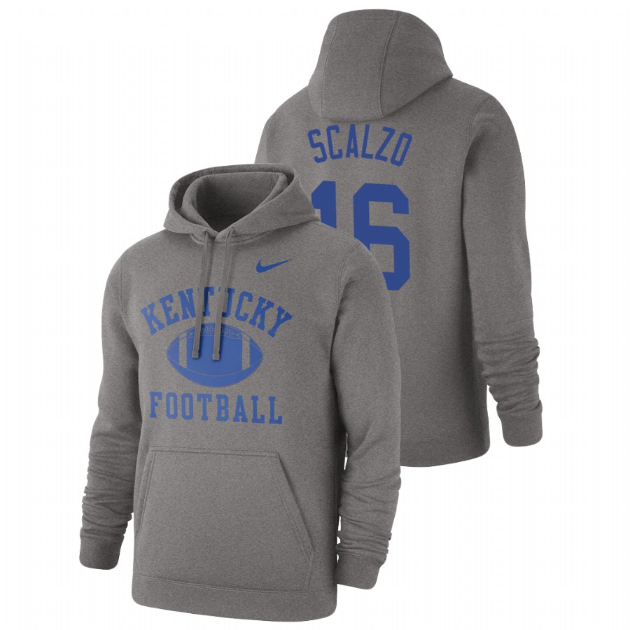 Men's Heathered Gray Kentucky Wildcats Nik Scalzo Retro Football Pullover Hoodie