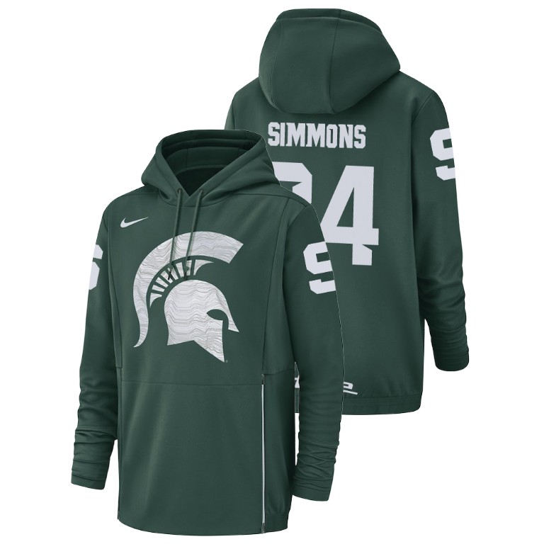 Men's Hoodie Men's Michigan State Spartans Green Antjuan Simmons Football Performance Hoodie
