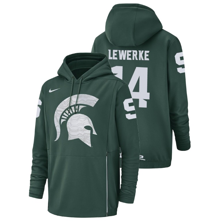 Men's Hoodie Men's Michigan State Spartans Green Brian Lewerke Football Performance Hoodie