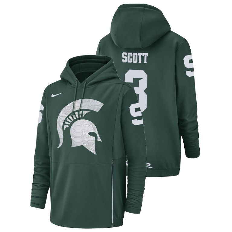 Men's Hoodie Men's Michigan State Spartans Green LJ Scott Football Performance Hoodie