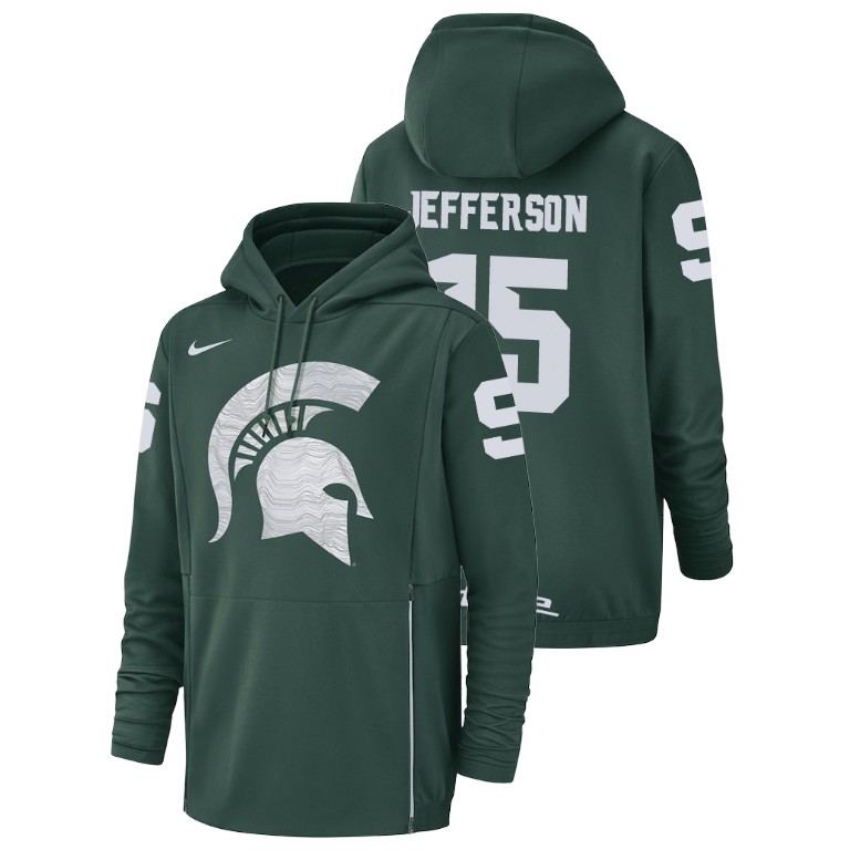Men's Hoodie Men's Michigan State Spartans Green La'Darius Jefferson Football Performance Hoodie