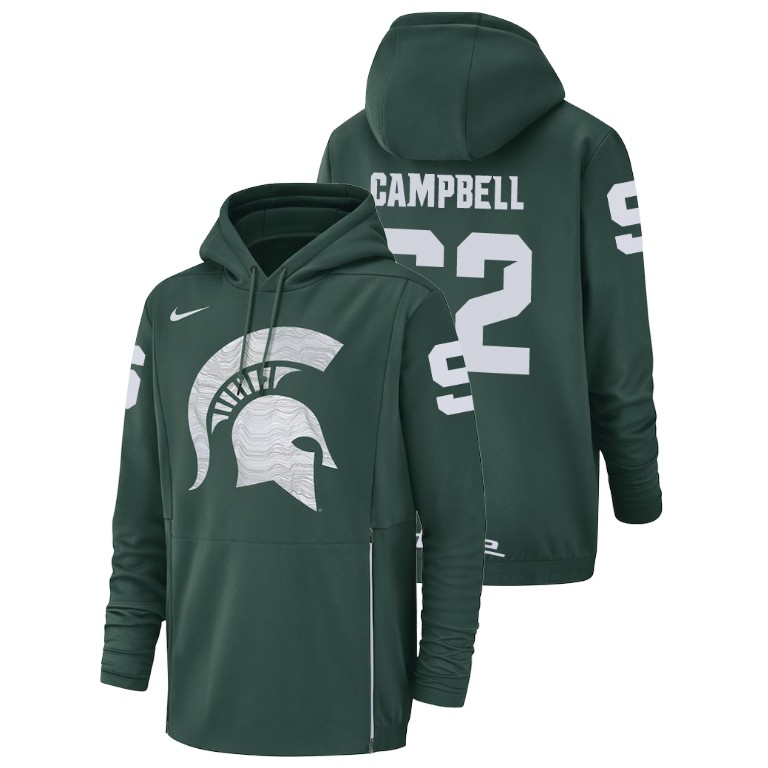 Men's Hoodie Men's Michigan State Spartans Green Luke Campbell Football Performance Hoodie