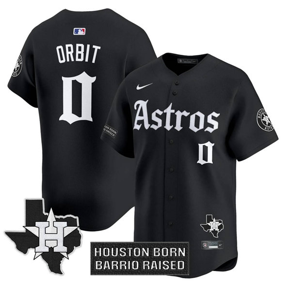 Men's Houston Astros #0 Orbit Black 'Gothic Edition' Vapor Limited Stitched Baseball Jersey