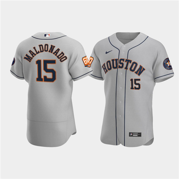 Men's Houston Astros #15 Mart?-n Maldonado Gray 60th Anniversary Flex Base Stitched Baseball Jersey