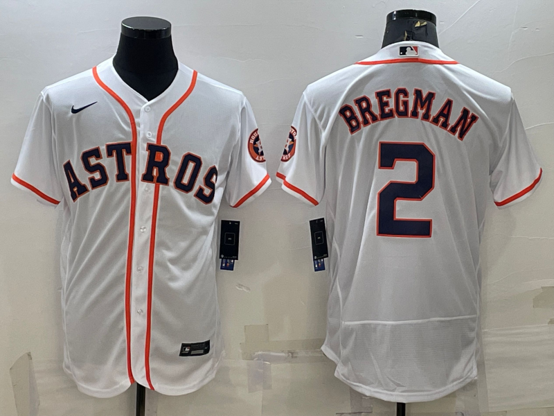 Men's Houston Astros #2 Alex Bregman White Stitched MLB Flex Base Nike Jersey的副本