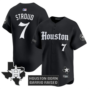 Men's Houston Astros 'Gothic Edition' Vapor Premier Limited Jersey V2 - All Stitched CJ Stroud 7