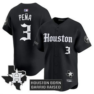 Men's Houston Astros 'Gothic Edition' Vapor Premier Limited Jersey V2 - All Stitched Jeremy Pena 3