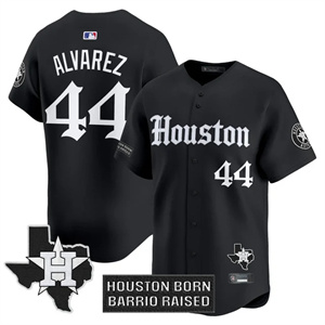 Men's Houston Astros 'Gothic Edition' Vapor Premier Limited Jersey V2 - All Stitched Yordan álvarez 44