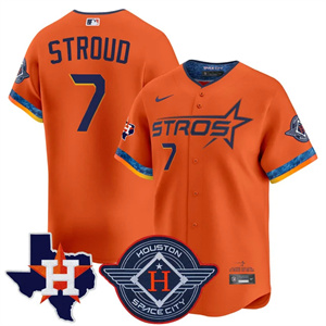 Men's Houston Astros 2025 City Connect Texas Patch Vapor Premier Limited Jersey - All Stitched CJ Stroud    7