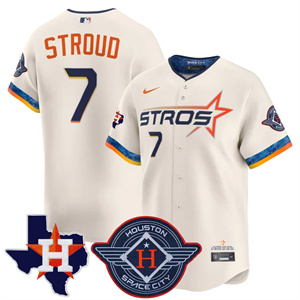 Men's Houston Astros 2025 City Connect Texas Patch Vapor Premier Limited Jersey - All Stitched CJ Stroud  7