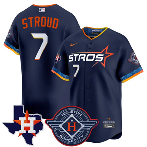 Men's Houston Astros 2025 City Connect Texas Patch Vapor Premier Limited Jersey - All Stitched CJ Stroud7