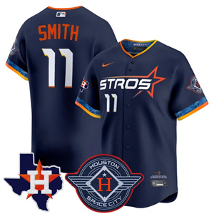Men's Houston Astros 2025 City Connect Texas Patch Vapor Premier Limited Jersey - All Stitched Cam Smith    11