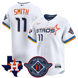 Men's Houston Astros 2025 City Connect Texas Patch Vapor Premier Limited Jersey - All Stitched Cam Smith  11