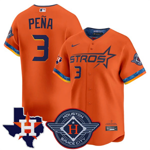 Men's Houston Astros 2025 City Connect Texas Patch Vapor Premier Limited Jersey - All Stitched Jeremy Pena    3