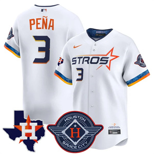 Men's Houston Astros 2025 City Connect Texas Patch Vapor Premier Limited Jersey - All Stitched Jeremy Pena 3
