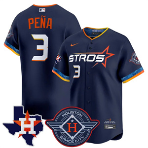 Men's Houston Astros 2025 City Connect Texas Patch Vapor Premier Limited Jersey - All Stitched Jeremy Pena