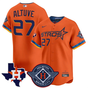 Men's Houston Astros 2025 City Connect Texas Patch Vapor Premier Limited Jersey - All Stitched José Altuve    27