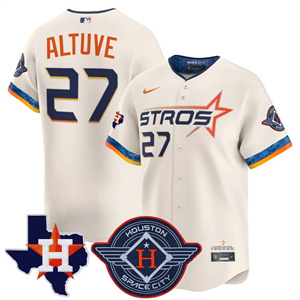 Men's Houston Astros 2025 City Connect Texas Patch Vapor Premier Limited Jersey - All Stitched José Altuve   27