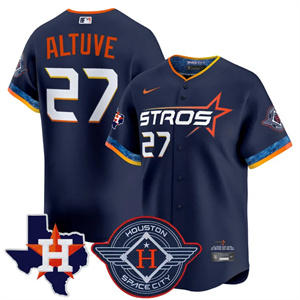 Men's Houston Astros 2025 City Connect Texas Patch Vapor Premier Limited Jersey - All Stitched José Altuve27