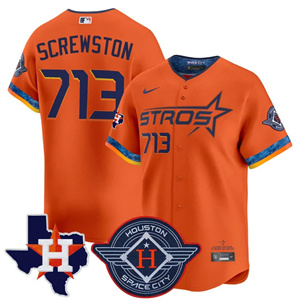 Men's Houston Astros 2025 City Connect Texas Patch Vapor Premier Limited Jersey - All Stitched Screwston     713