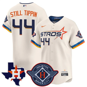 Men's Houston Astros 2025 City Connect Texas Patch Vapor Premier Limited Jersey - All Stitched Still Tippin   44